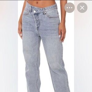 Edikted Light Blue crossover Jeans